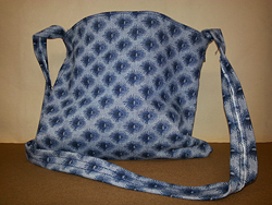 blue pattern canvas tote